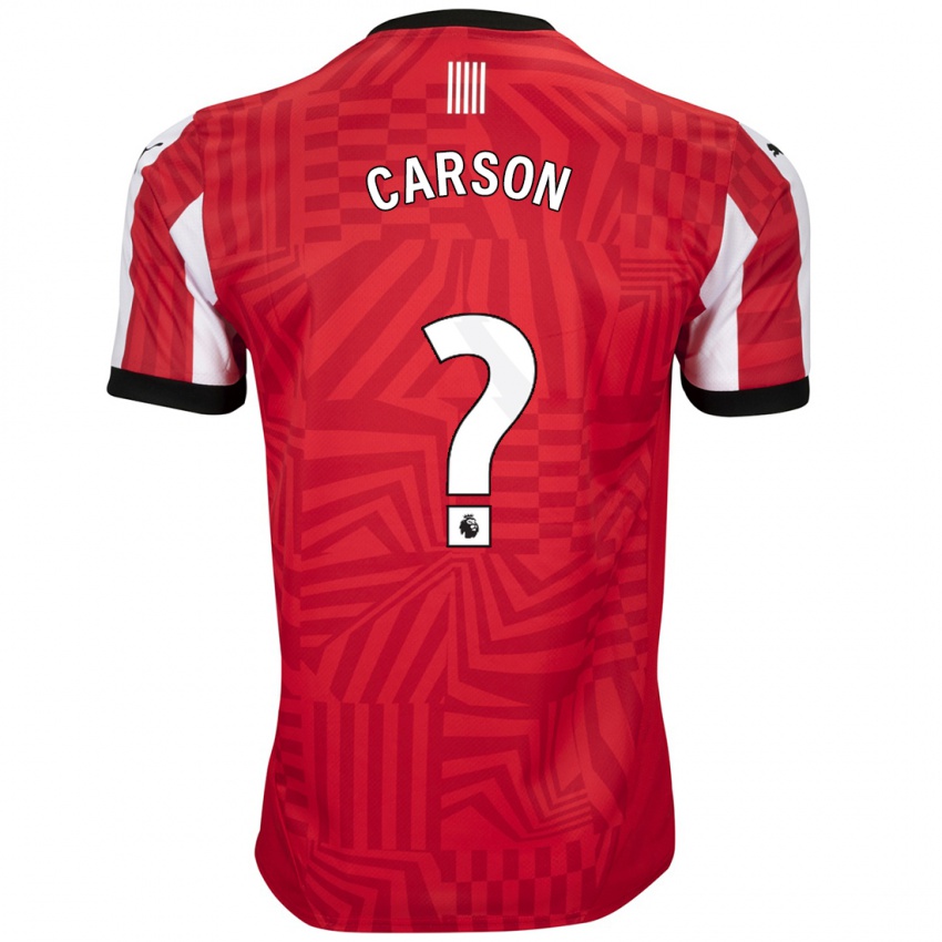 Bambino Maglia Matty Carson #0 Rosso Bianco Kit Gara Home 2024/25 Maglietta