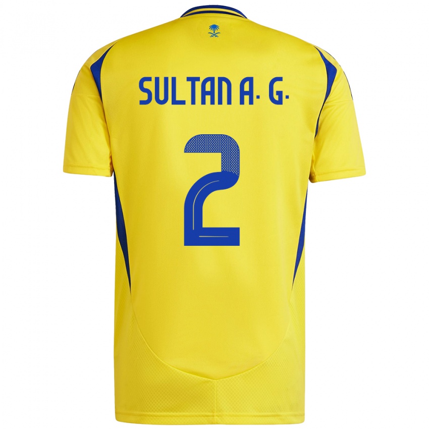 Bambino Maglia Sultan Al-Ghannam #2 Giallo Blu Kit Gara Home 2024/25 Maglietta