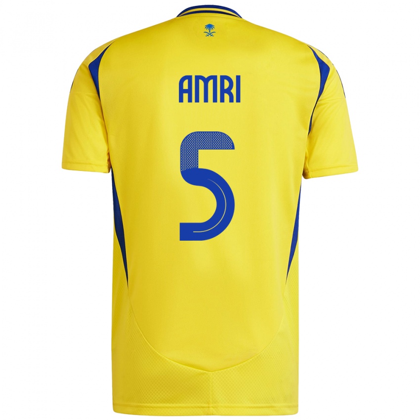 Bambino Maglia Abdulelah Al-Amri #5 Giallo Blu Kit Gara Home 2024/25 Maglietta