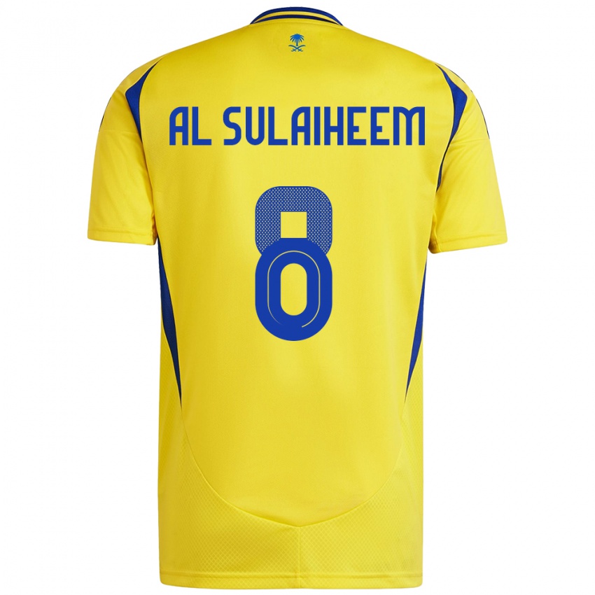 Bambino Maglia Abdulmajeed Al-Sulaiheem #8 Giallo Blu Kit Gara Home 2024/25 Maglietta