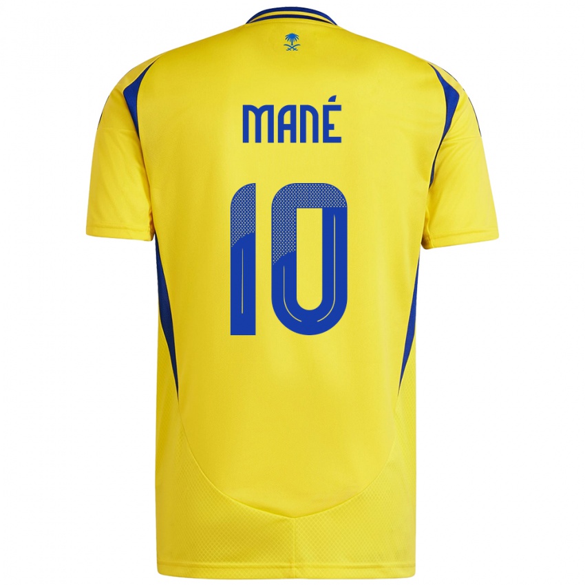 Bambino Maglia Sadio Mane #10 Giallo Blu Kit Gara Home 2024/25 Maglietta