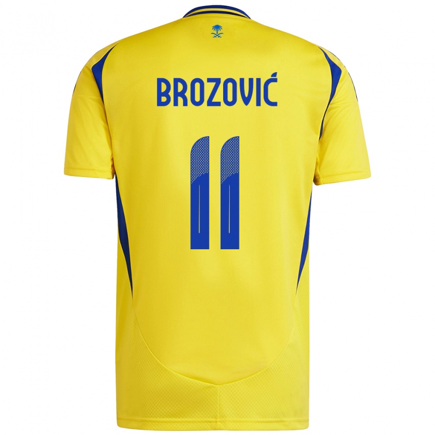 Bambino Maglia Marcelo Brozovic #11 Giallo Blu Kit Gara Home 2024/25 Maglietta