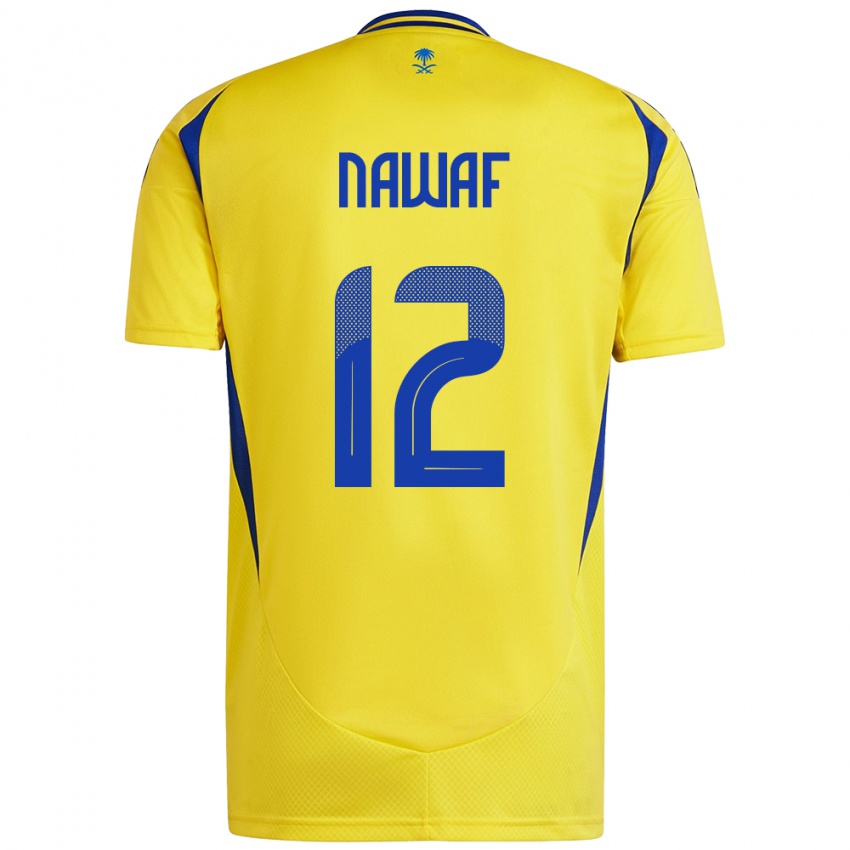 Bambino Maglia Nawaf Al-Boushal #12 Giallo Blu Kit Gara Home 2024/25 Maglietta