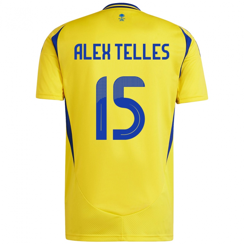 Bambino Maglia Alex Telles #15 Giallo Blu Kit Gara Home 2024/25 Maglietta