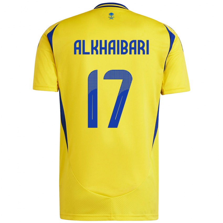 Bambino Maglia Abdullah Al-Khaibari #17 Giallo Blu Kit Gara Home 2024/25 Maglietta