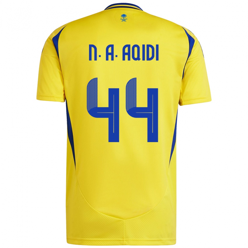 Bambino Maglia Nawaf Al-Aqidi #44 Giallo Blu Kit Gara Home 2024/25 Maglietta