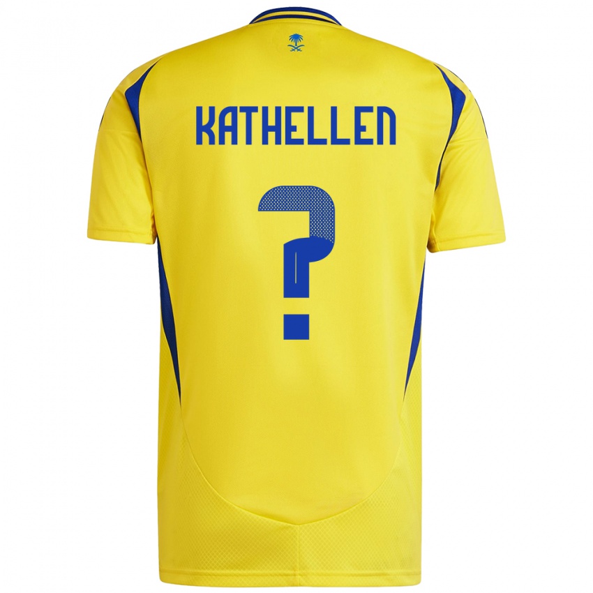 Bambino Maglia Kathellen #0 Giallo Blu Kit Gara Home 2024/25 Maglietta