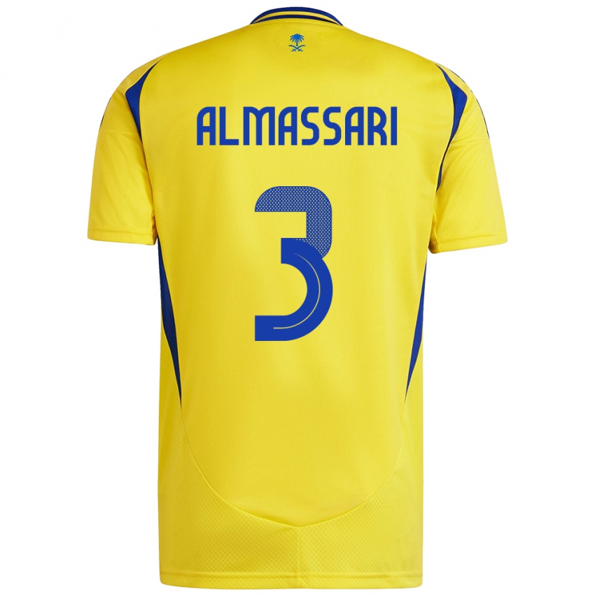 Bambino Maglia Wadha Almassari #3 Giallo Blu Kit Gara Home 2024/25 Maglietta