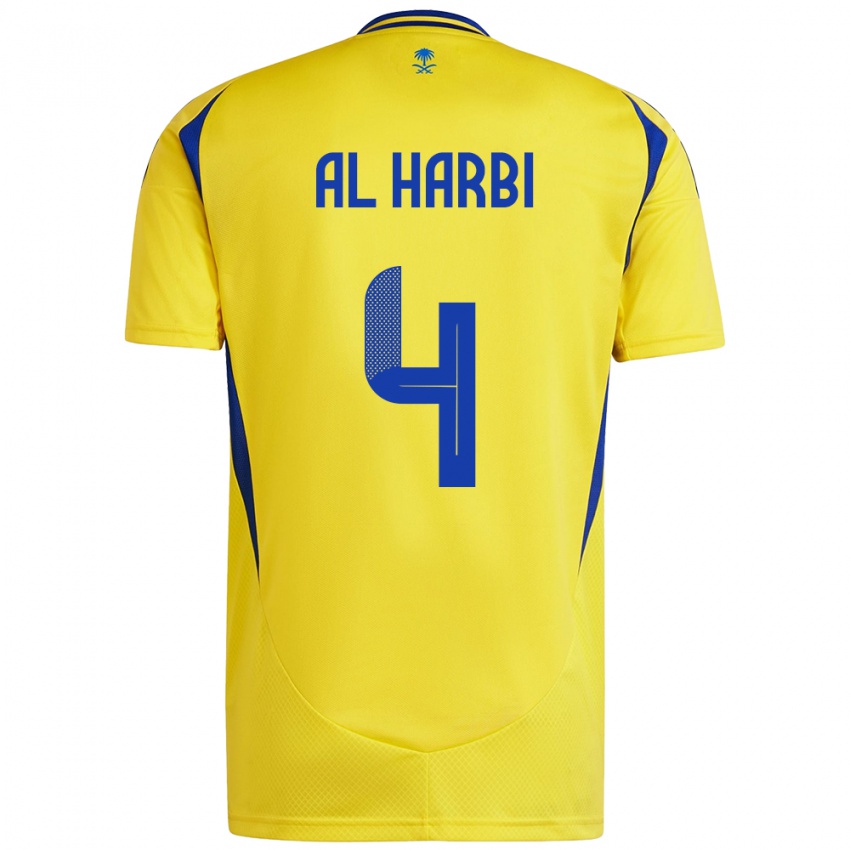 Bambino Maglia Fay Al-Harbi #4 Giallo Blu Kit Gara Home 2024/25 Maglietta