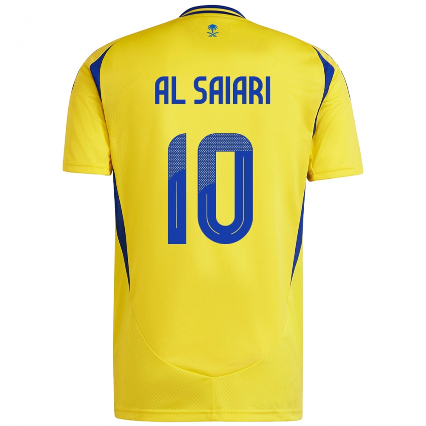 Bambino Maglia Mubarkh Al-Saiari #10 Giallo Blu Kit Gara Home 2024/25 Maglietta