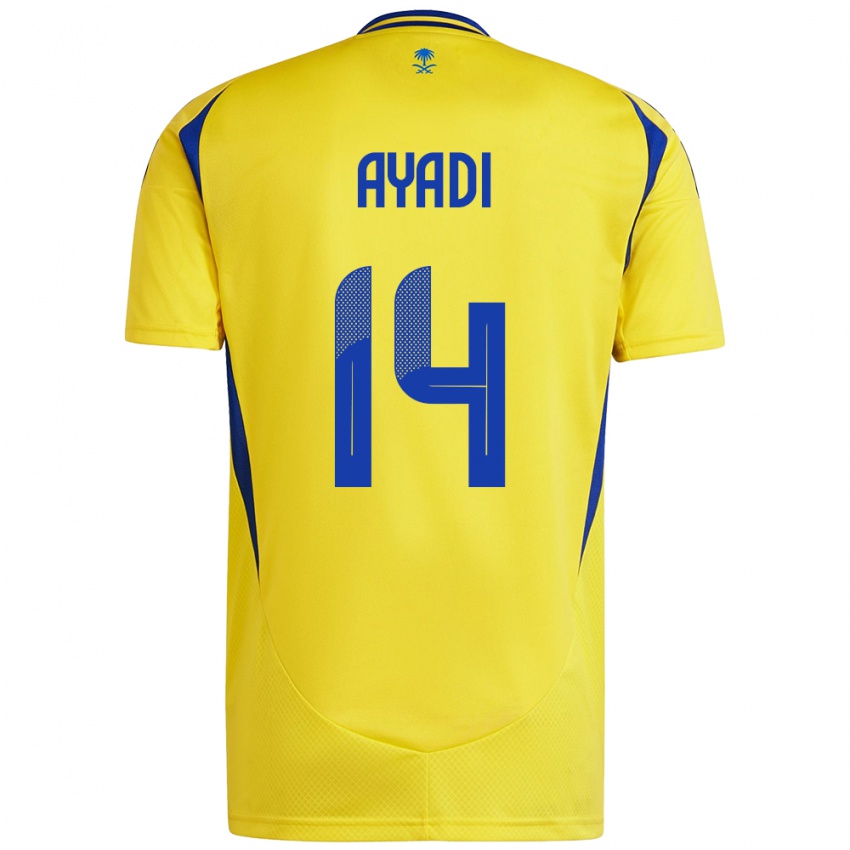 Bambino Maglia Ghada Ayadi #14 Giallo Blu Kit Gara Home 2024/25 Maglietta