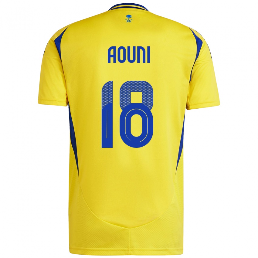 Bambino Maglia Samia Aouni #18 Giallo Blu Kit Gara Home 2024/25 Maglietta