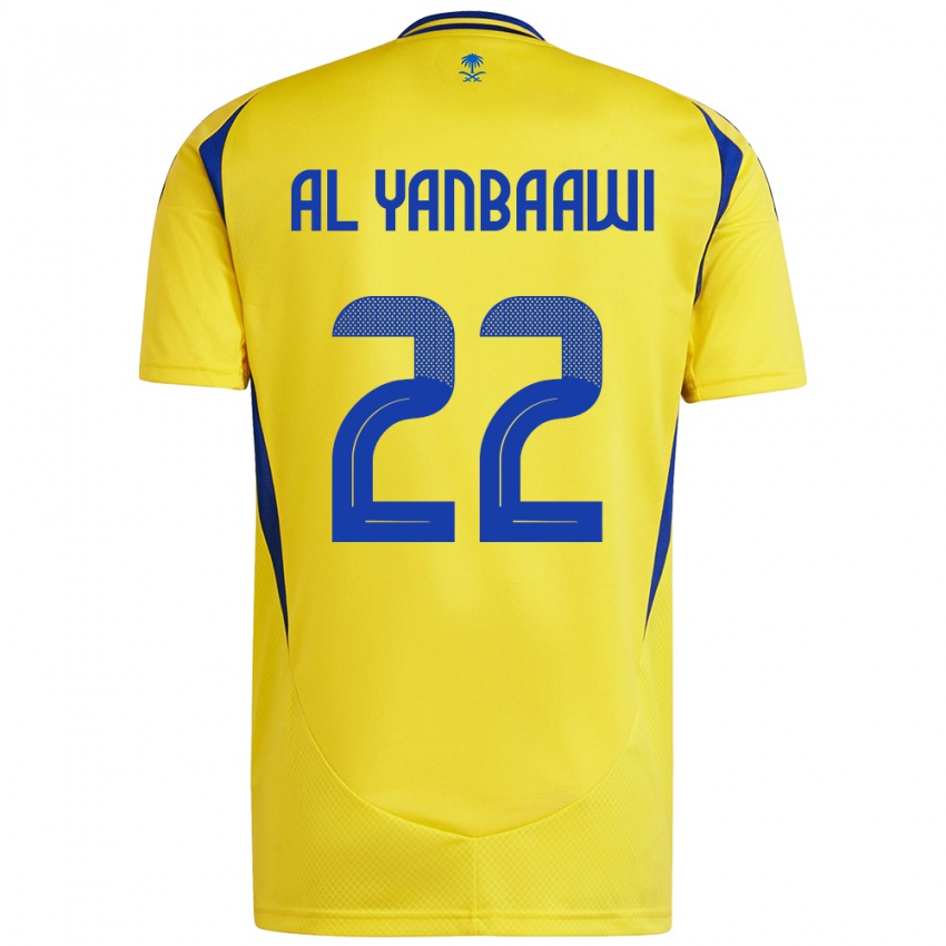 Bambino Maglia Tahani Al-Yanbaawi #22 Giallo Blu Kit Gara Home 2024/25 Maglietta