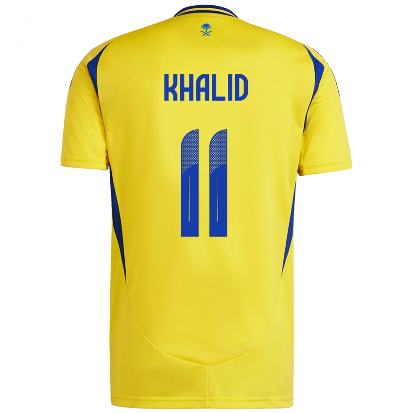 Bambino Maglia Khalid Al-Ghannam #11 Giallo Blu Kit Gara Home 2024/25 Maglietta