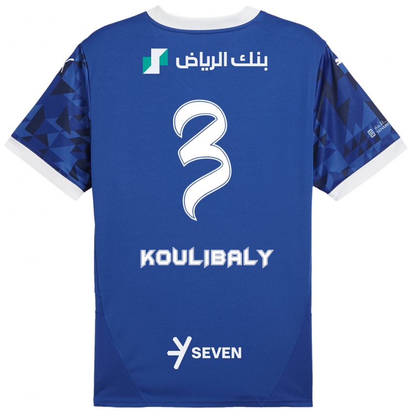 Bambino Maglia Kalidou Koulibaly #3 Blu Scuro Bianco Kit Gara Home 2024/25 Maglietta