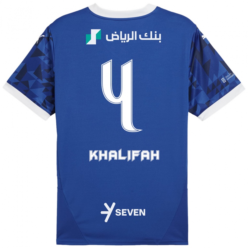 Bambino Maglia Khalifah Al-Dawsari #4 Blu Scuro Bianco Kit Gara Home 2024/25 Maglietta