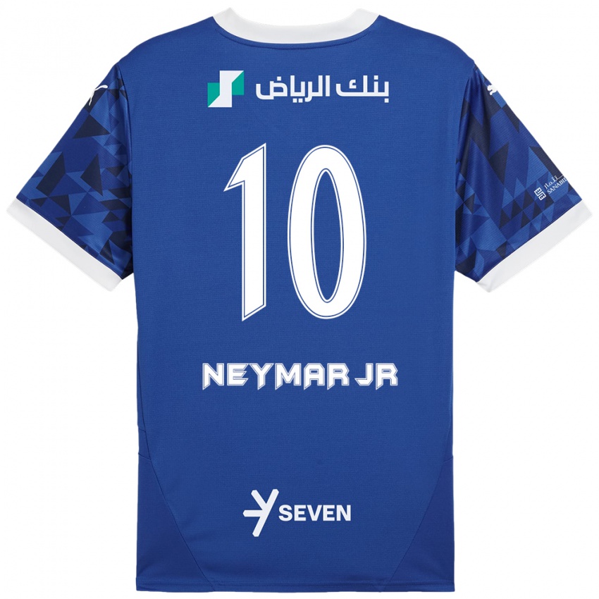 Bambino Maglia Neymar #10 Blu Scuro Bianco Kit Gara Home 2024/25 Maglietta