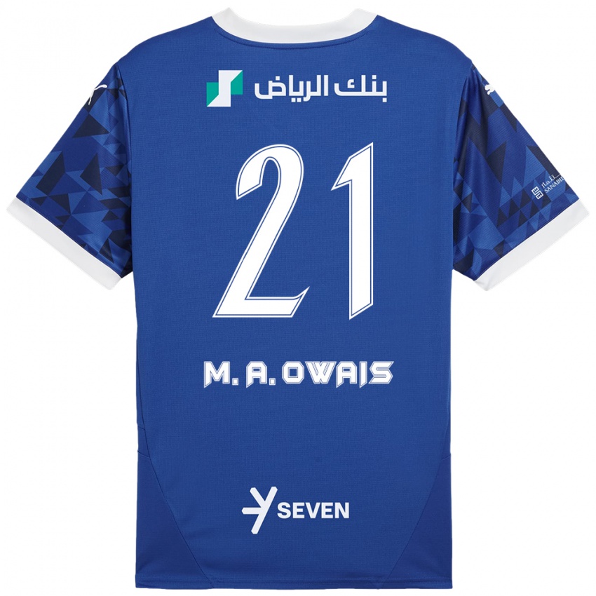 Bambino Maglia Mohammed Al-Owais #21 Blu Scuro Bianco Kit Gara Home 2024/25 Maglietta