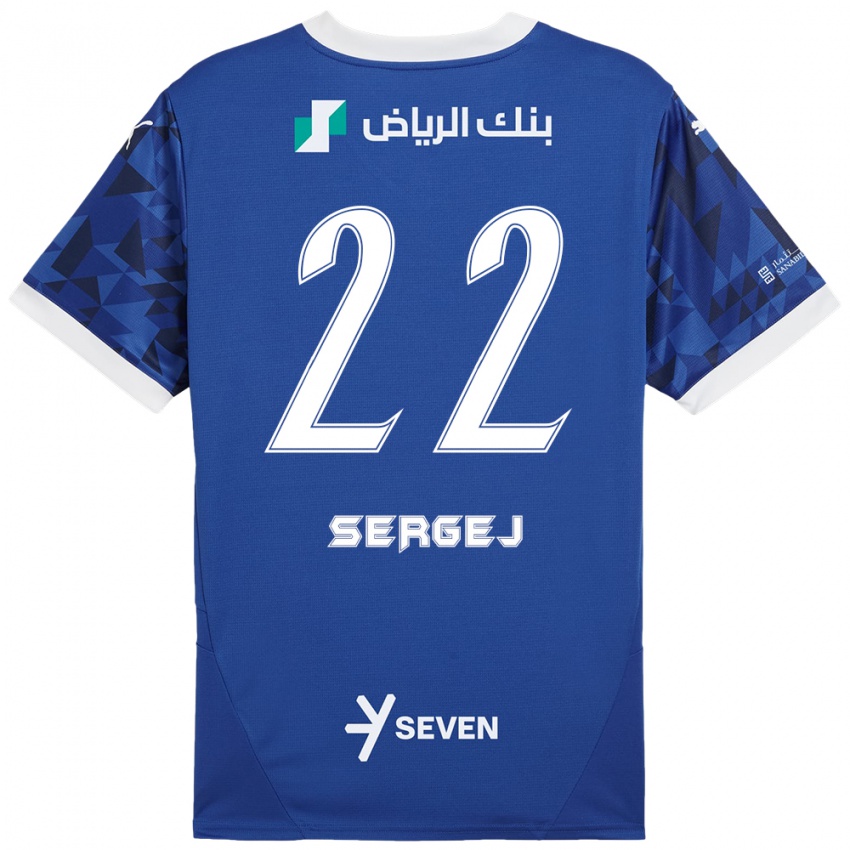 Bambino Maglia Sergej Milinkovic-Savic #22 Blu Scuro Bianco Kit Gara Home 2024/25 Maglietta