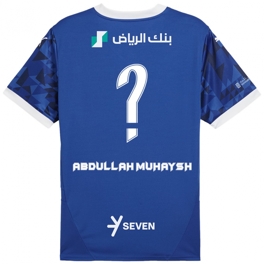 Bambino Maglia Mohammed Abdullah Muhaysh #0 Blu Scuro Bianco Kit Gara Home 2024/25 Maglietta