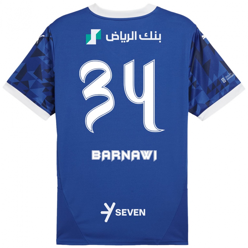 Bambino Maglia Saleh Barnawi #34 Blu Scuro Bianco Kit Gara Home 2024/25 Maglietta