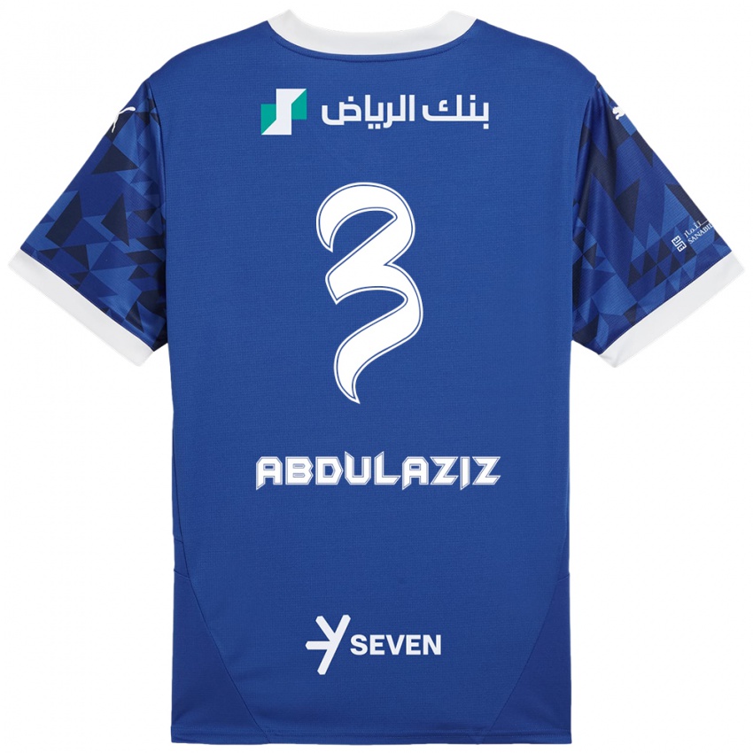 Bambino Maglia Al Jawhara Abdulaziz #3 Blu Scuro Bianco Kit Gara Home 2024/25 Maglietta