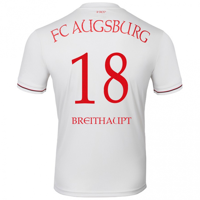 Bambino Maglia Tim Breithaupt #18 Bianco Kit Gara Home 2024/25 Maglietta