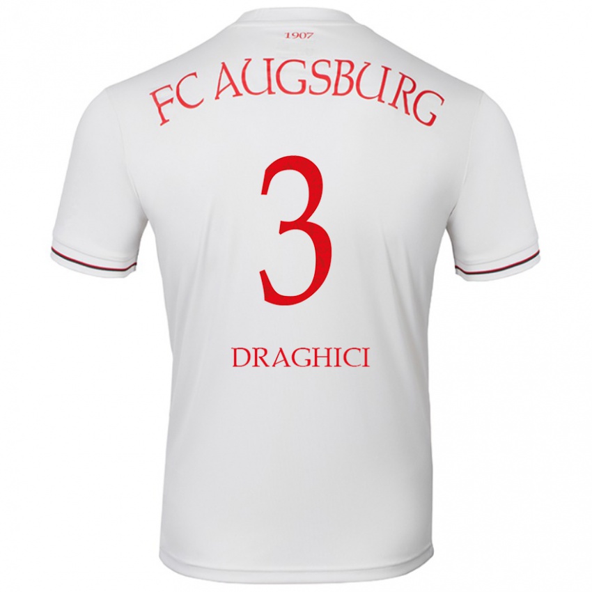 Bambino Maglia Robert Drăghici #3 Bianco Kit Gara Home 2024/25 Maglietta