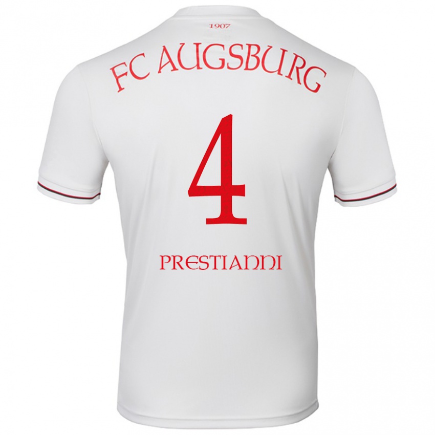 Bambino Maglia Luis Prestianni #4 Bianco Kit Gara Home 2024/25 Maglietta