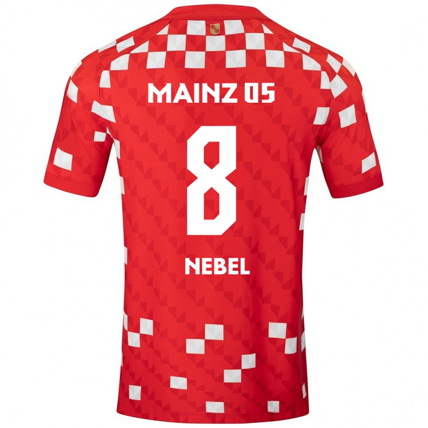 Bambino Maglia Paul Nebel #8 Bianco Rosso Kit Gara Home 2024/25 Maglietta