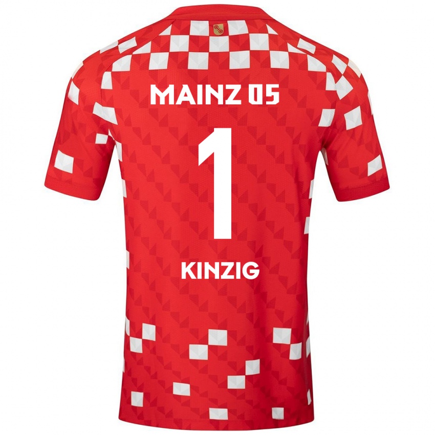 Bambino Maglia Maximilian Kinzig #1 Bianco Rosso Kit Gara Home 2024/25 Maglietta