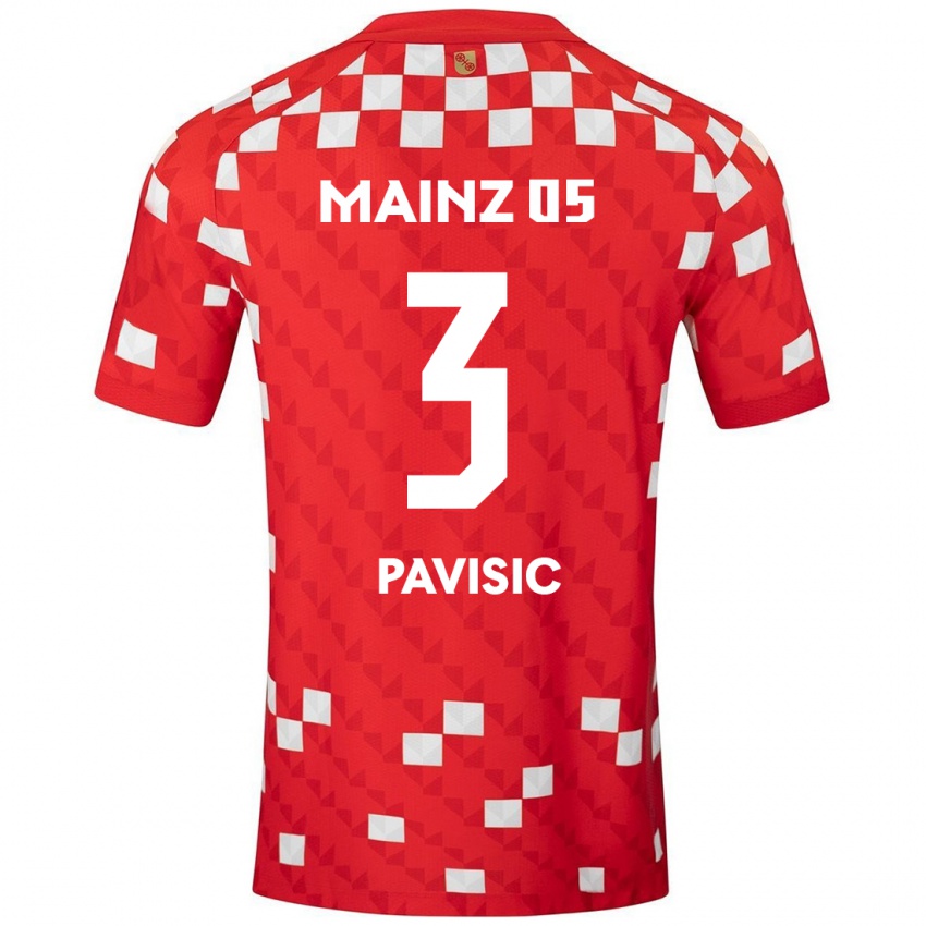 Bambino Maglia Stjepan Pavisic #3 Bianco Rosso Kit Gara Home 2024/25 Maglietta