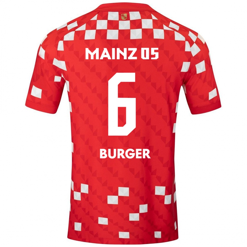 Bambino Maglia Korbinian Burger #6 Bianco Rosso Kit Gara Home 2024/25 Maglietta