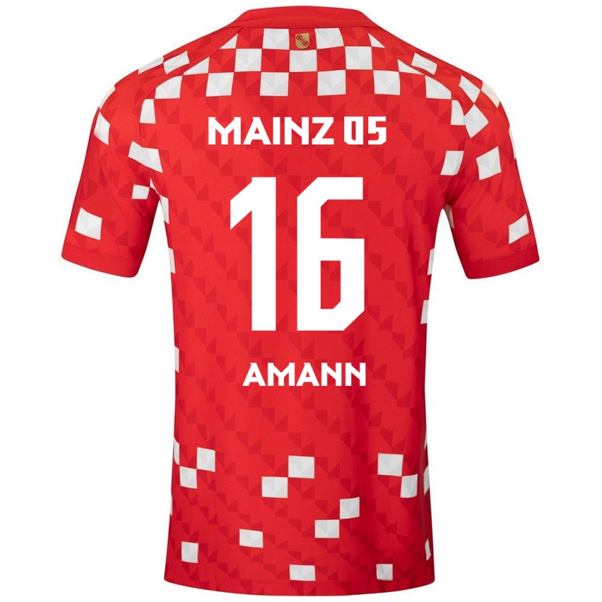 Bambino Maglia Jason Amann #16 Bianco Rosso Kit Gara Home 2024/25 Maglietta