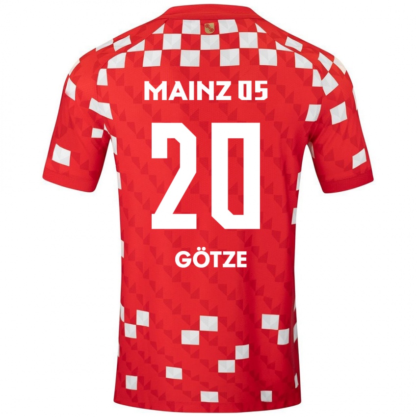 Bambino Maglia Justus Götze #20 Bianco Rosso Kit Gara Home 2024/25 Maglietta