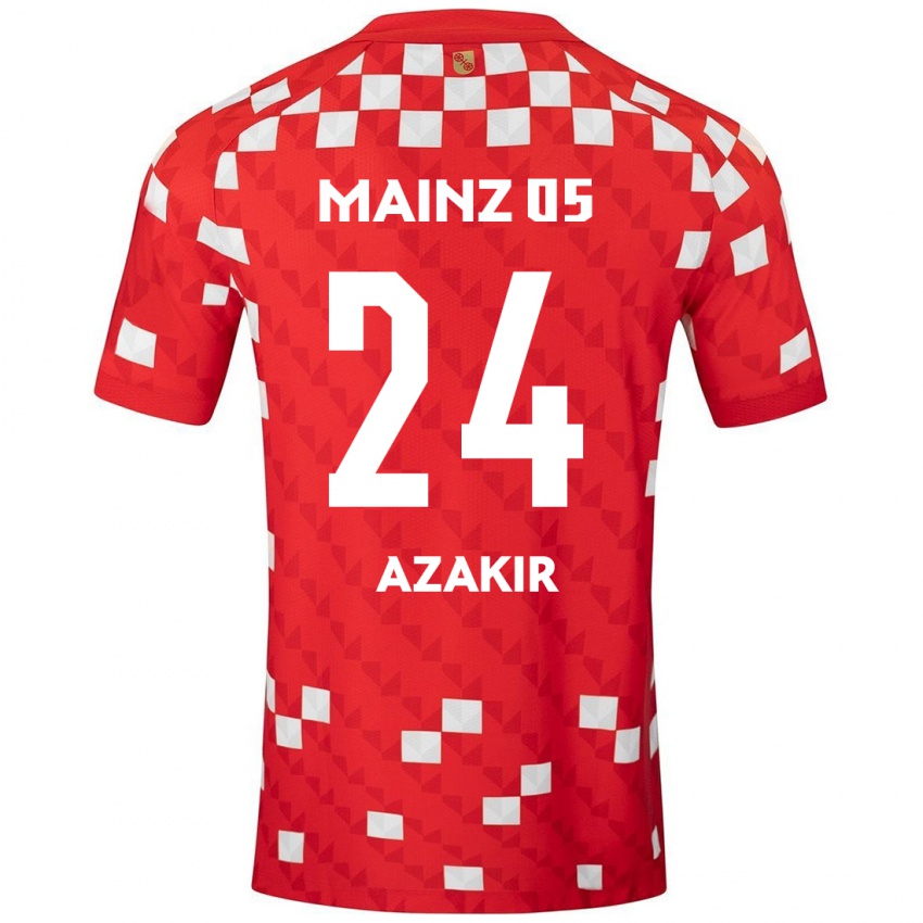 Bambino Maglia Dennis Azakir #24 Bianco Rosso Kit Gara Home 2024/25 Maglietta