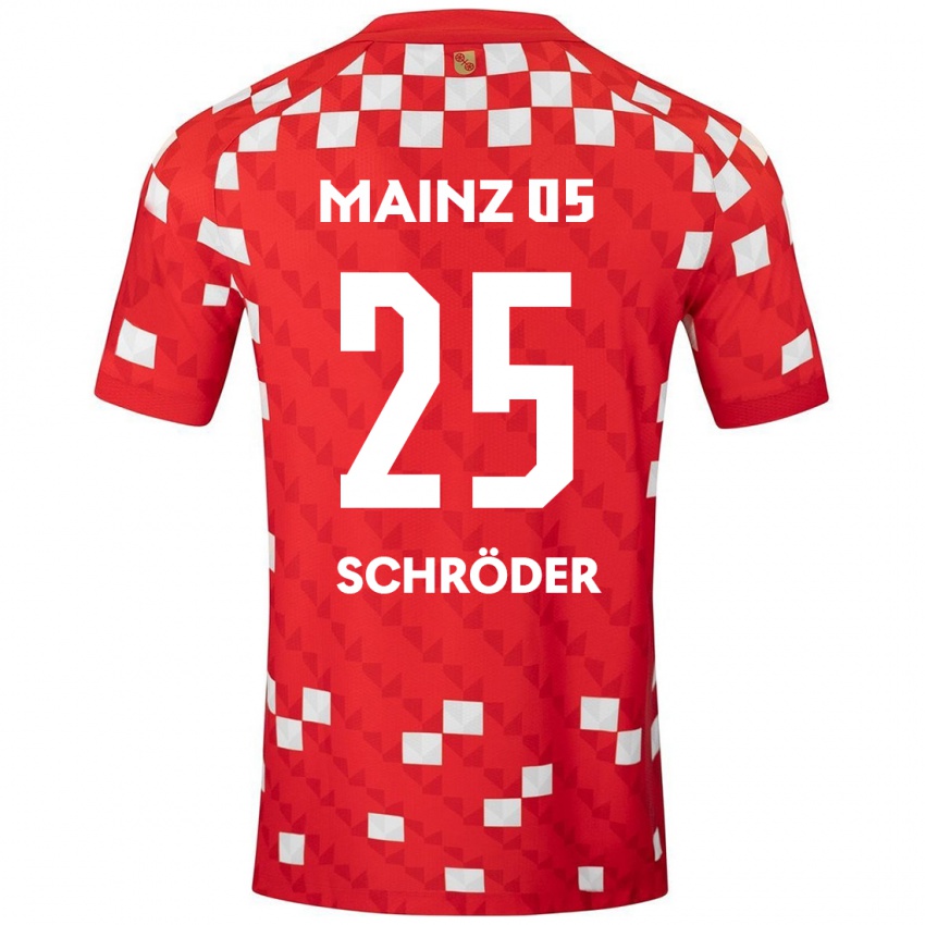 Bambino Maglia Maxim Schröder #25 Bianco Rosso Kit Gara Home 2024/25 Maglietta