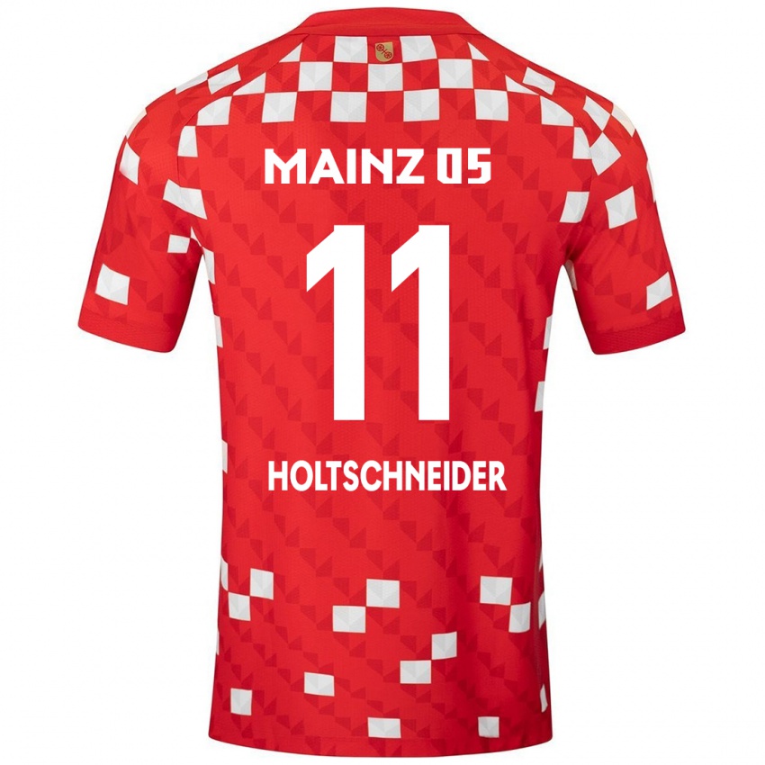 Bambino Maglia Hannah Holtschneider #11 Bianco Rosso Kit Gara Home 2024/25 Maglietta