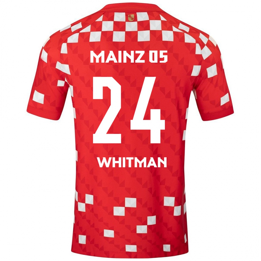 Bambino Maglia Katherine Whitman #24 Bianco Rosso Kit Gara Home 2024/25 Maglietta