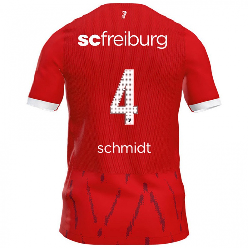 Bambino Maglia Kenneth Schmidt #4 Rosso Kit Gara Home 2024/25 Maglietta