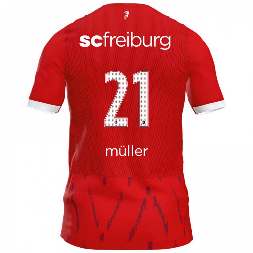 Bambino Maglia Florian Müller #21 Rosso Kit Gara Home 2024/25 Maglietta