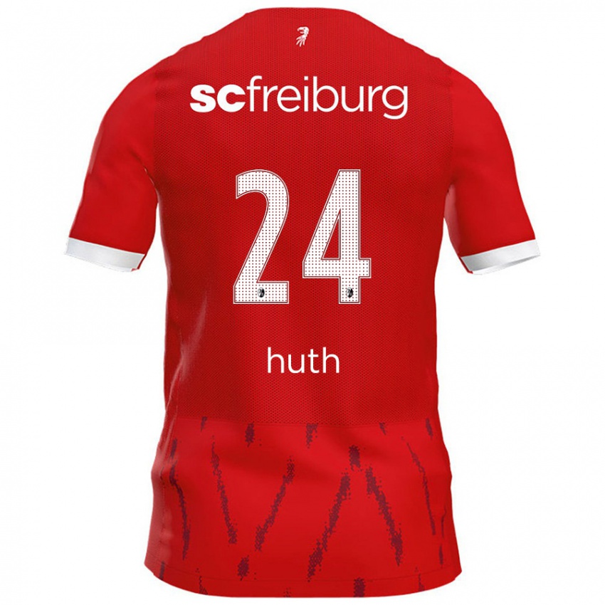 Bambino Maglia Jannik Huth #24 Rosso Kit Gara Home 2024/25 Maglietta