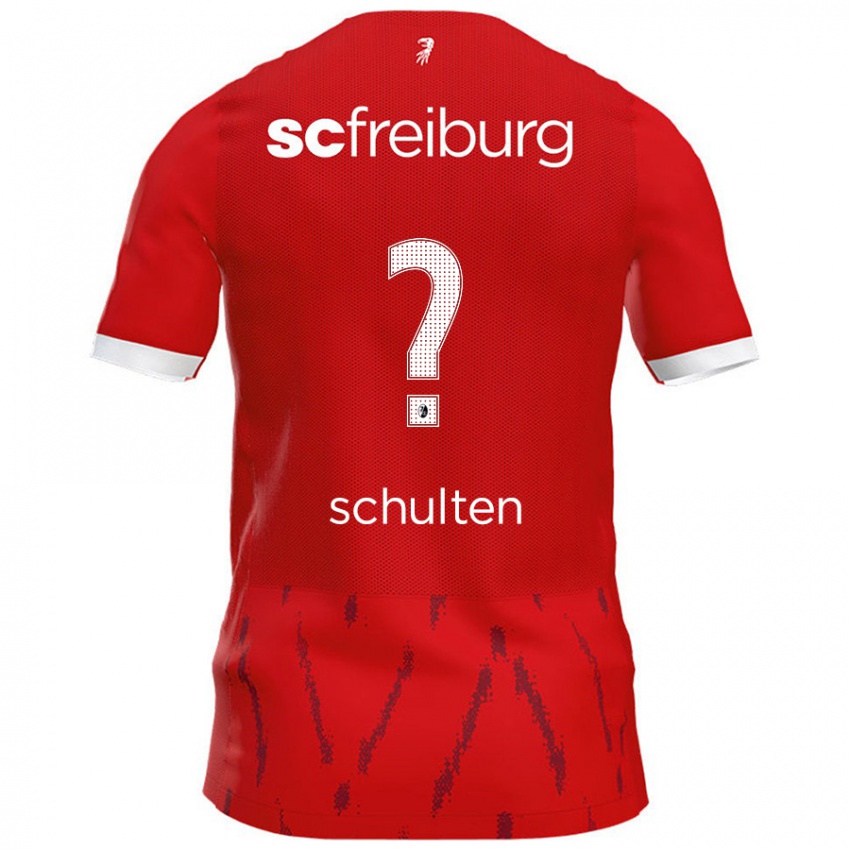 Bambino Maglia Luca Schulten #0 Rosso Kit Gara Home 2024/25 Maglietta