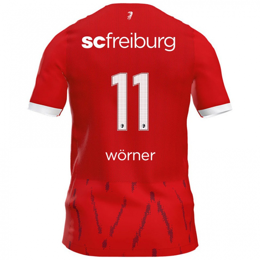 Bambino Maglia Marco Wörner #11 Rosso Kit Gara Home 2024/25 Maglietta