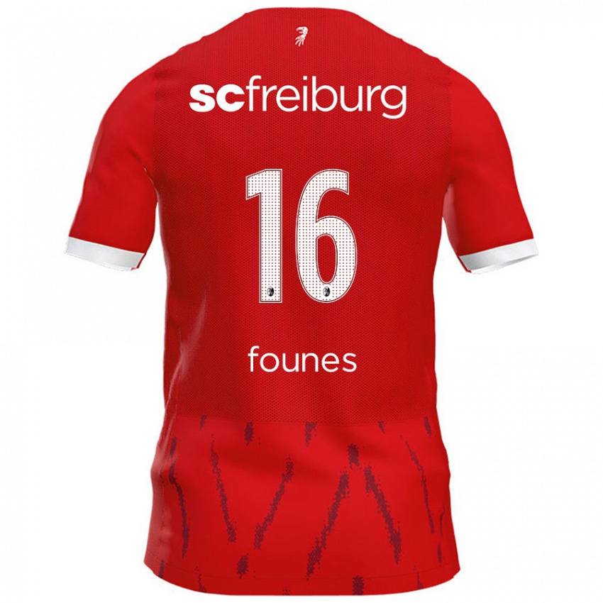 Bambino Maglia Kevin Founes #16 Rosso Kit Gara Home 2024/25 Maglietta