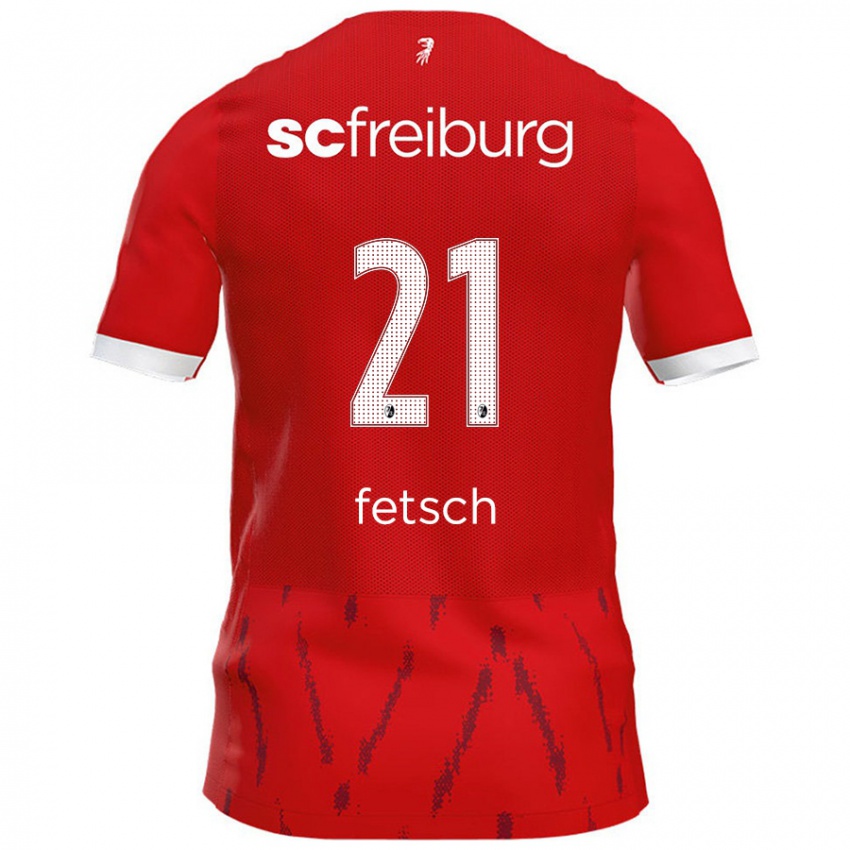 Bambino Maglia Mathias Fetsch #21 Rosso Kit Gara Home 2024/25 Maglietta