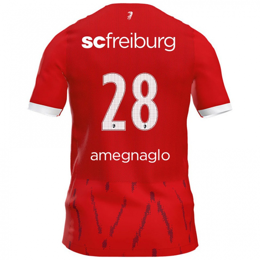 Bambino Maglia David Amegnaglo #28 Rosso Kit Gara Home 2024/25 Maglietta