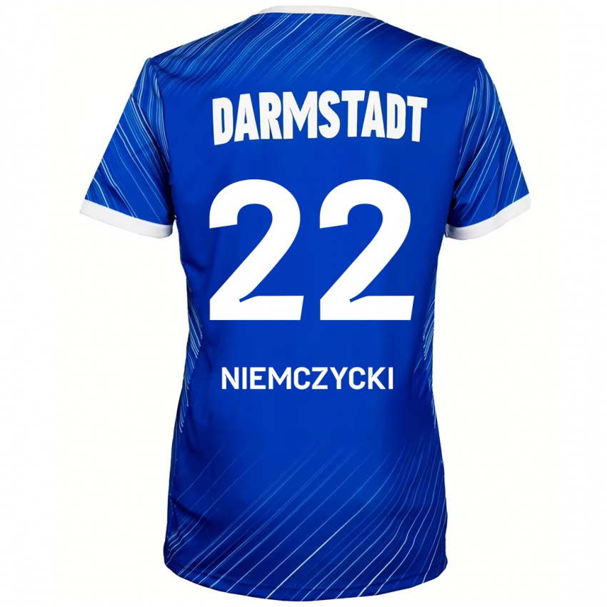 Bambino Maglia Karol Niemczycki #22 Blu Bianco Kit Gara Home 2024/25 Maglietta