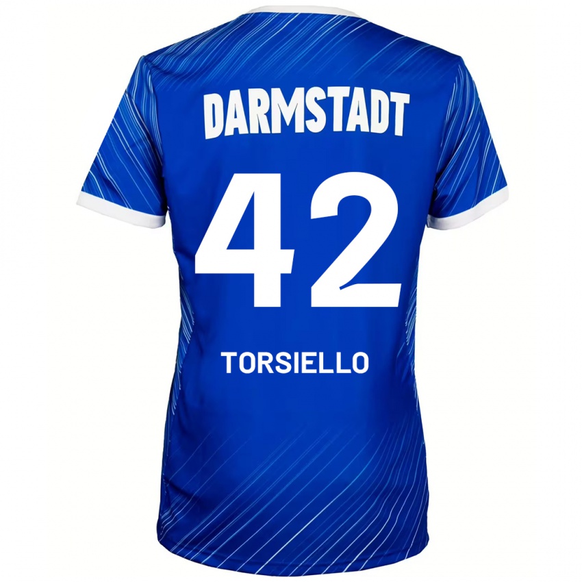 Bambino Maglia Fabio Torsiello #42 Blu Bianco Kit Gara Home 2024/25 Maglietta