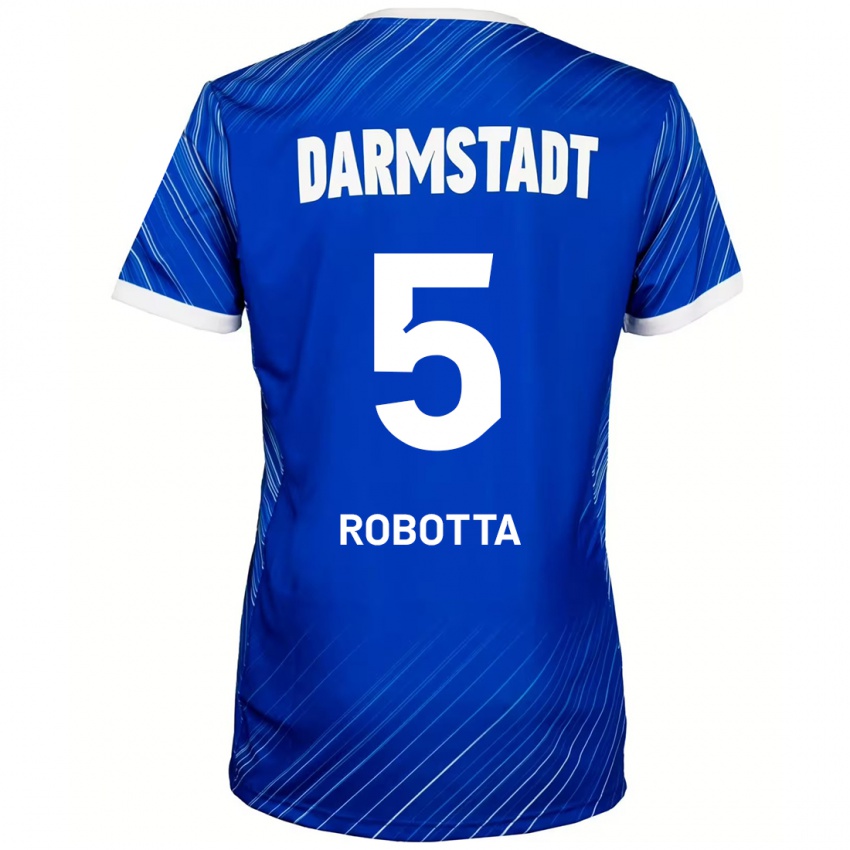 Bambino Maglia Maurizio Robotta #5 Blu Bianco Kit Gara Home 2024/25 Maglietta